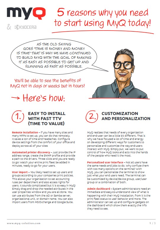 5 Reasons To Use MyQ, Kyocera, Duplicating Systems