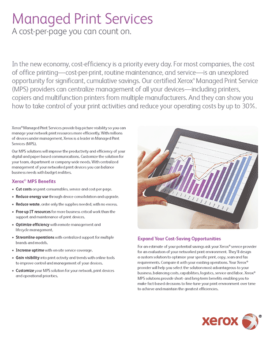 a cost per page that you can count on, MPS, Managed Print Services, Xerox, Duplicating Systems