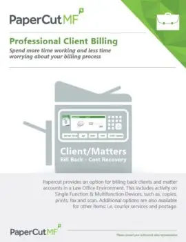 Papercut, Mf, Professional Client Billing, Duplicating Systems