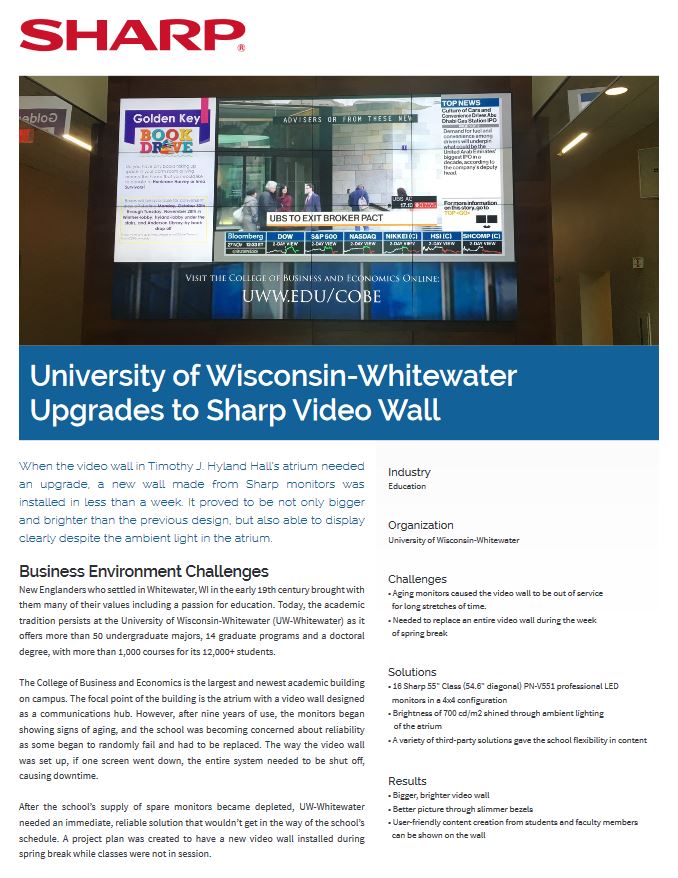 University Wisconsin, Video Wall, Case Study, education, Duplicating Systems